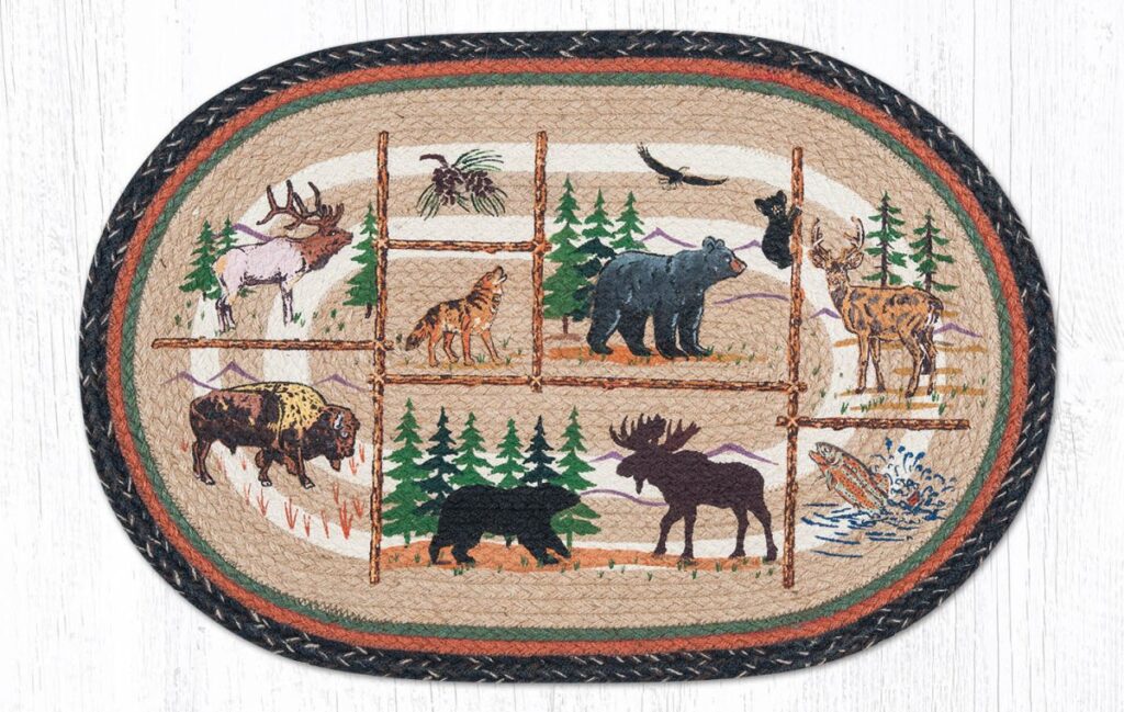 Lodge Animals Braided Rug 